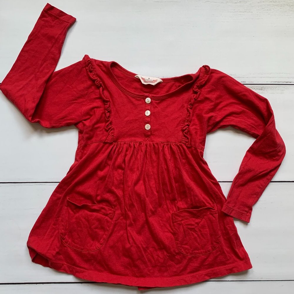 Organic Vintage Style Red top - Paper Wings - sz6